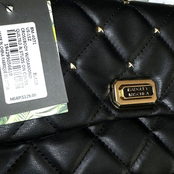 Badgley Mischka Diamond Quilted Studs Crossbody - NWT - Picture 11 of 11